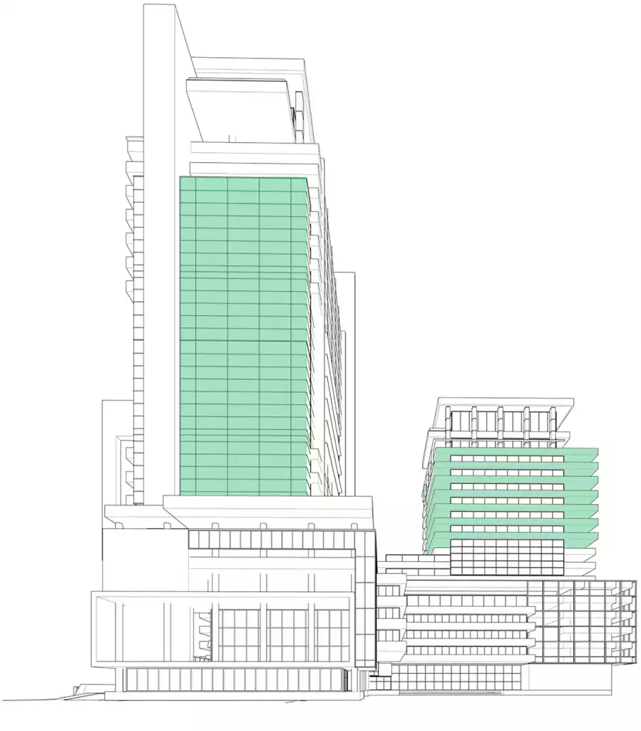 Drawing of a skyscraper